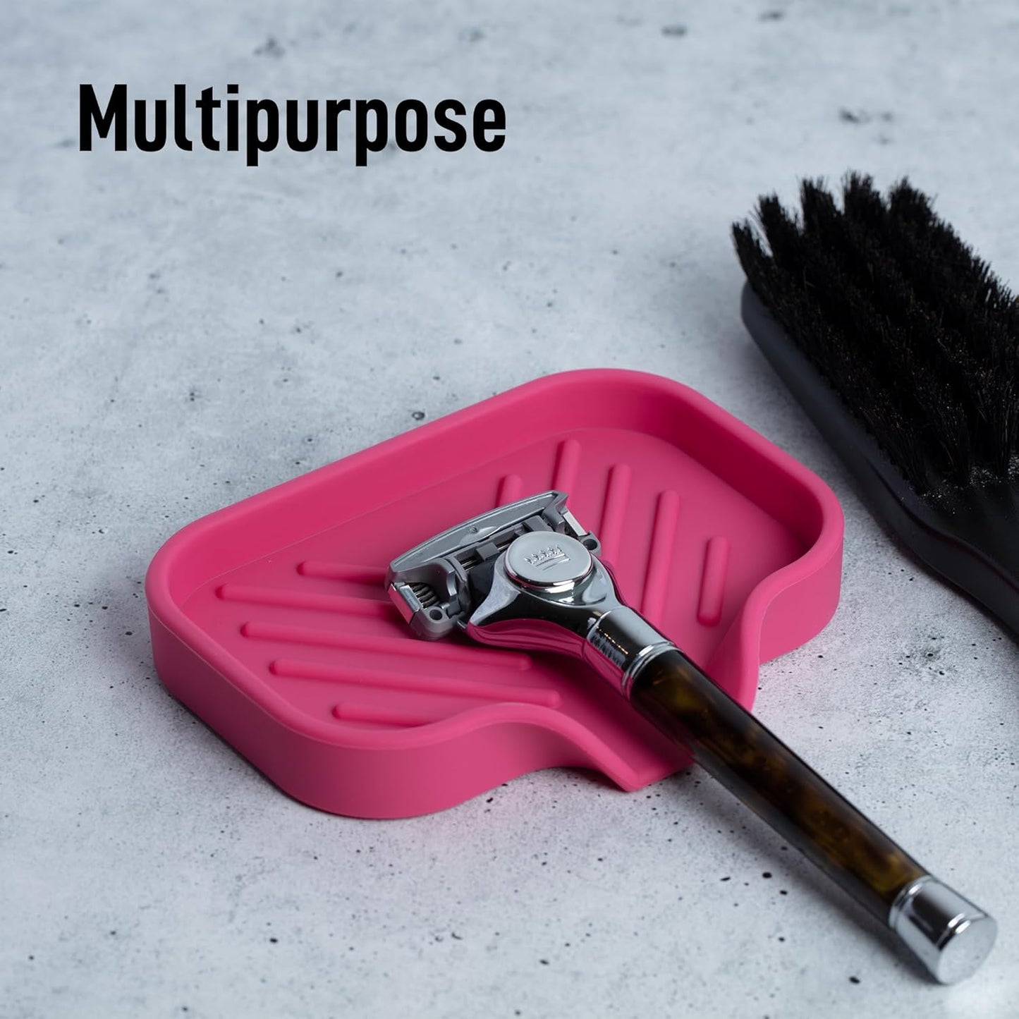 Zulay Kitchen Small Silicone Sponge Holder (4.9x3.3”) – Space-Saving Sink Organizer Tray for Sponge, Soap, Brush & More – Compact Non-Slip Dish for Kitchen & Bathroom (Honeysuckle)