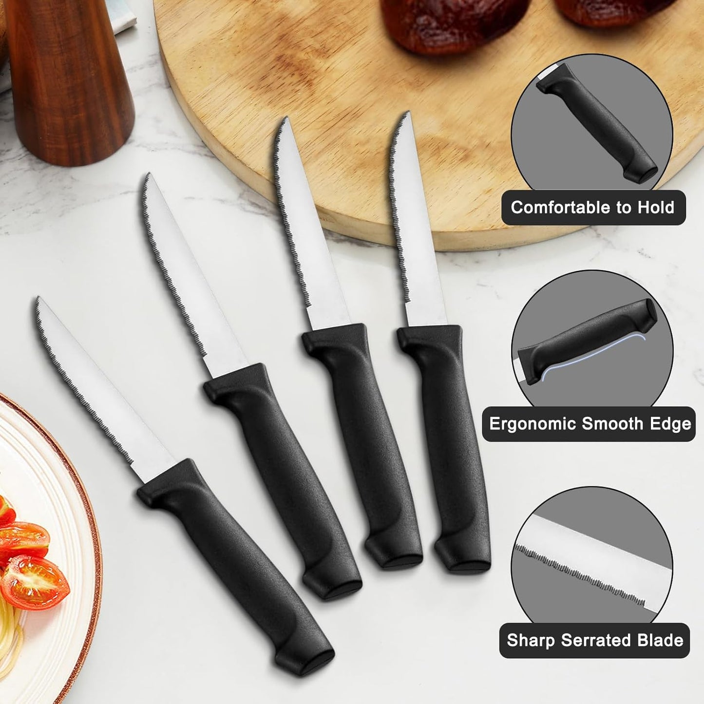 Pleafind 72-Pieces Silverware Set for 12, Flatware Set with Steak Knives, Stainless Steel Cutlery Set, Include Forks Spoons and Knives Set, Dishwasher Safe Utensil Sets for Home Restaurant