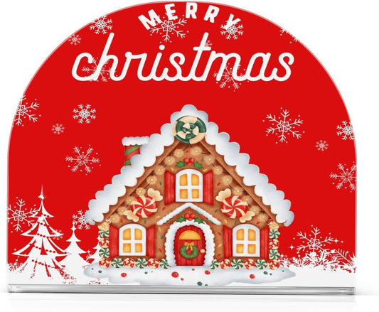 Christmas Cake House Napkin Holder for Table Paper Napkins Holder Acrylic Tissue Dispenser Kitchen Dining Room Bathroom Party Car Decor