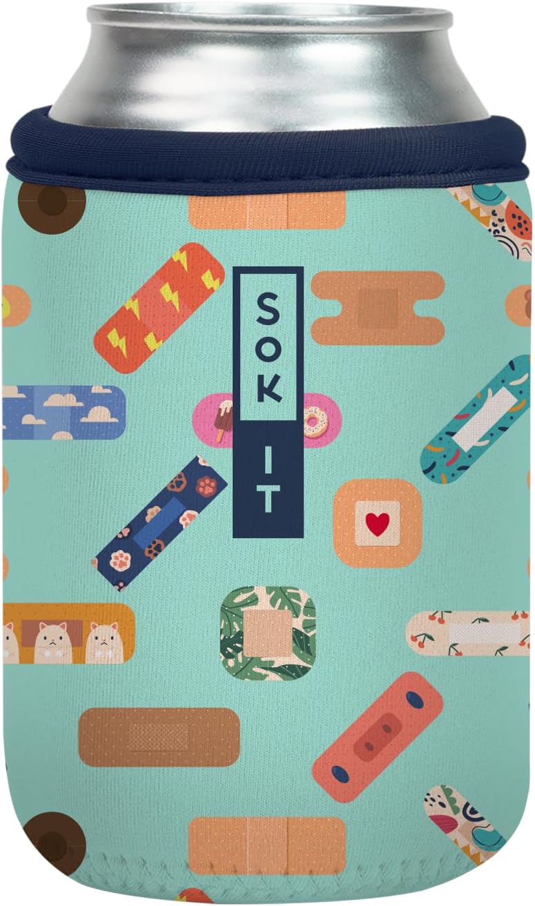 Sok It CanSok Sleeve for Beer & Soda Insulated Neoprene Cover (Happy Healers, 12oz Can Sleeve)