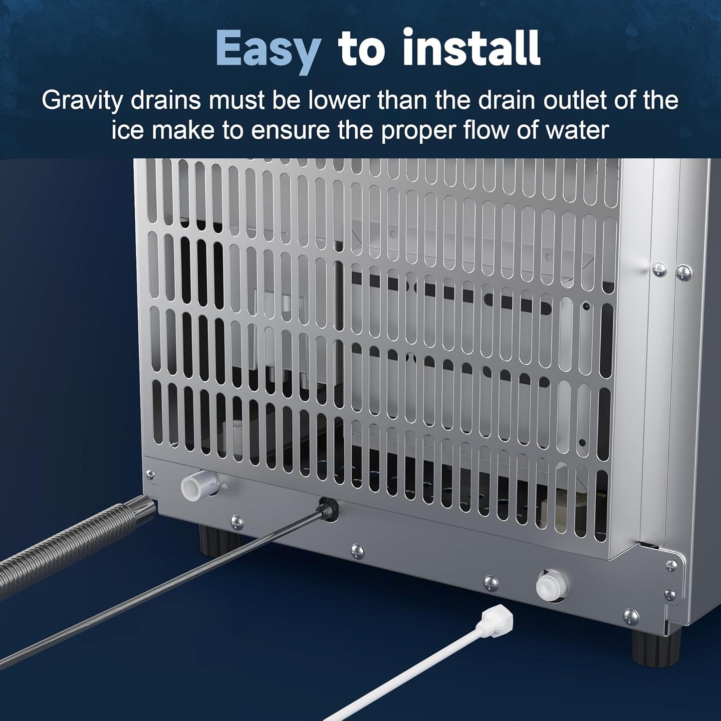 15" W Commercial Under Counter Ice Maker Machine, 80 Lbs/Day, 30 Lbs Storage, Auto-Cleaning, Stainless Steel Built-in Freestanding Ice Maker for Home Bar Restaurant Outdoor