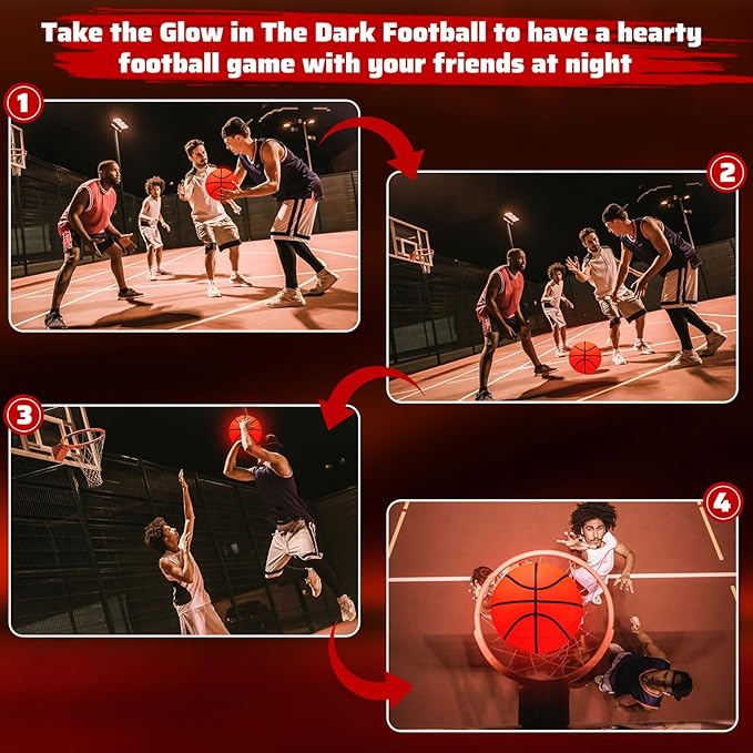 Lenwen 6 Pcs Light Up Balls Set Include 6 Football 5 Soccer