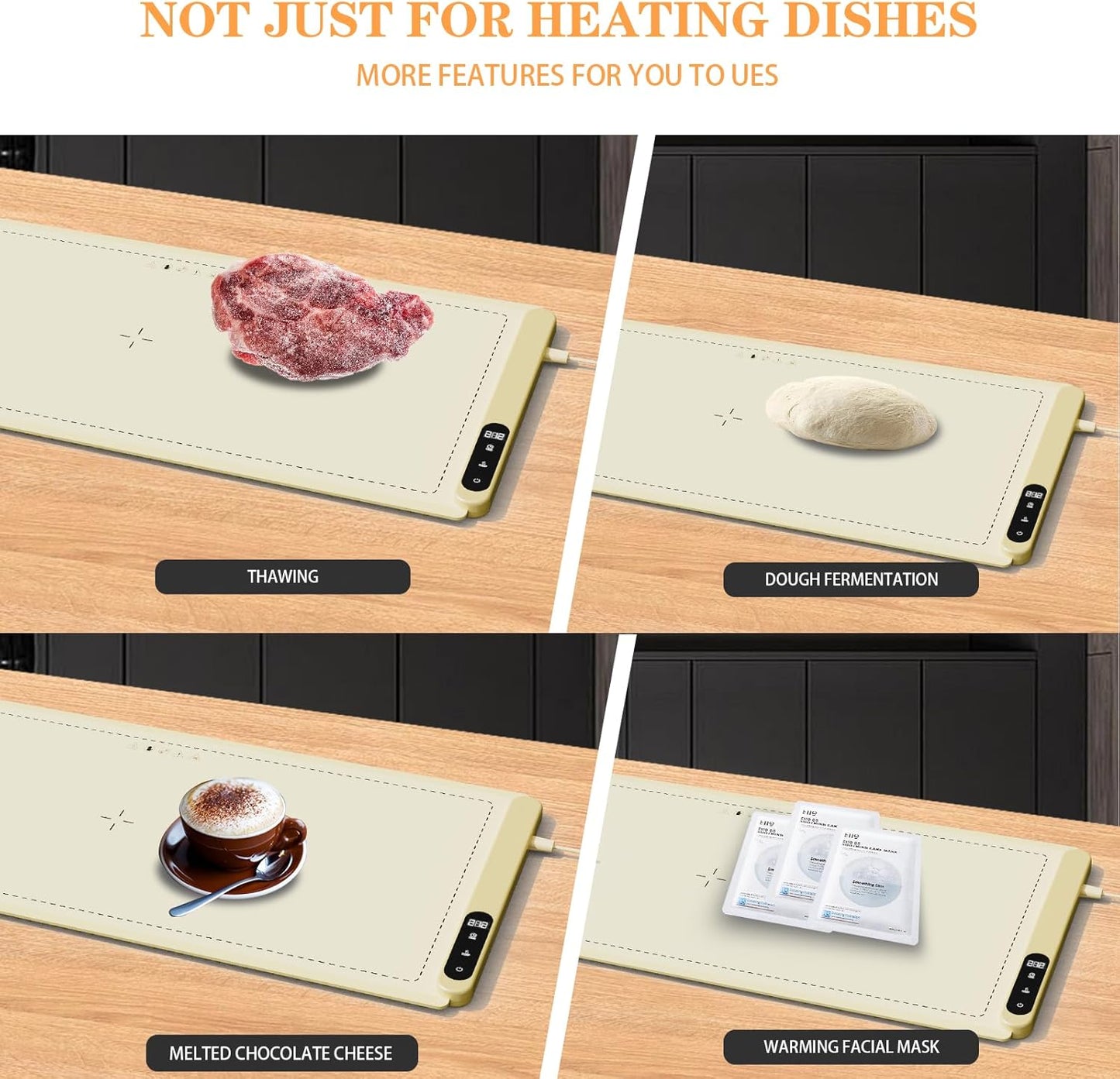 Extra Large 36''X18'' Warming Mat for Party and Families - Upgrade Graphene Fast Heating Electric Warming Tray for Buffet Daily Use, Portable Roll Up Silicone Food Warmer with 6 Temp-Settings