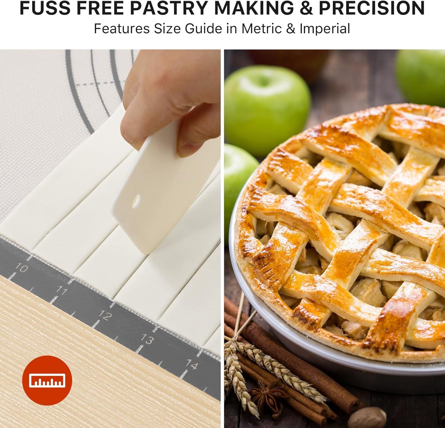 Silicone Mat, 28 x 20inch Extra Large Non-stick Pastry Baking Mat with Measurement, Resuable Thick Cookie Sheet Counter Mat, Dough Rolling Mat, Oven Liner, Fondant/Pie Crust Mat