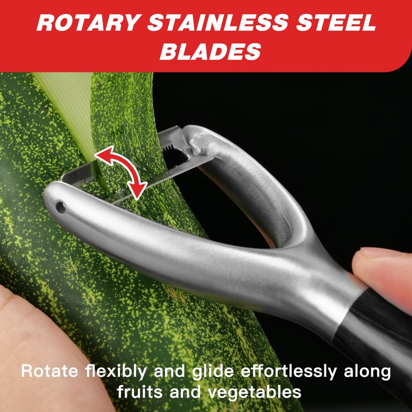 KULUNER 304 Stainless Steel Multi-Function Kitchen Peeler - With Solid Wood Handle, Sharp Durable Blade, Effortlessly Peels Vegetables and Fruits, Essential Kitchen Tool（ Type Y ）