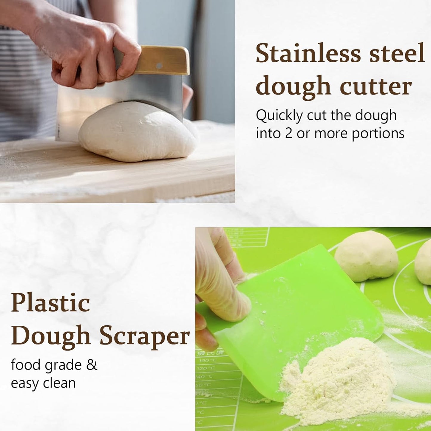 Sourdough Bread Baking Supplies- Set of 2 Oval Banaton Basket with Sourdough Starter Kit and Making Tools Accessories for Homemade Bread