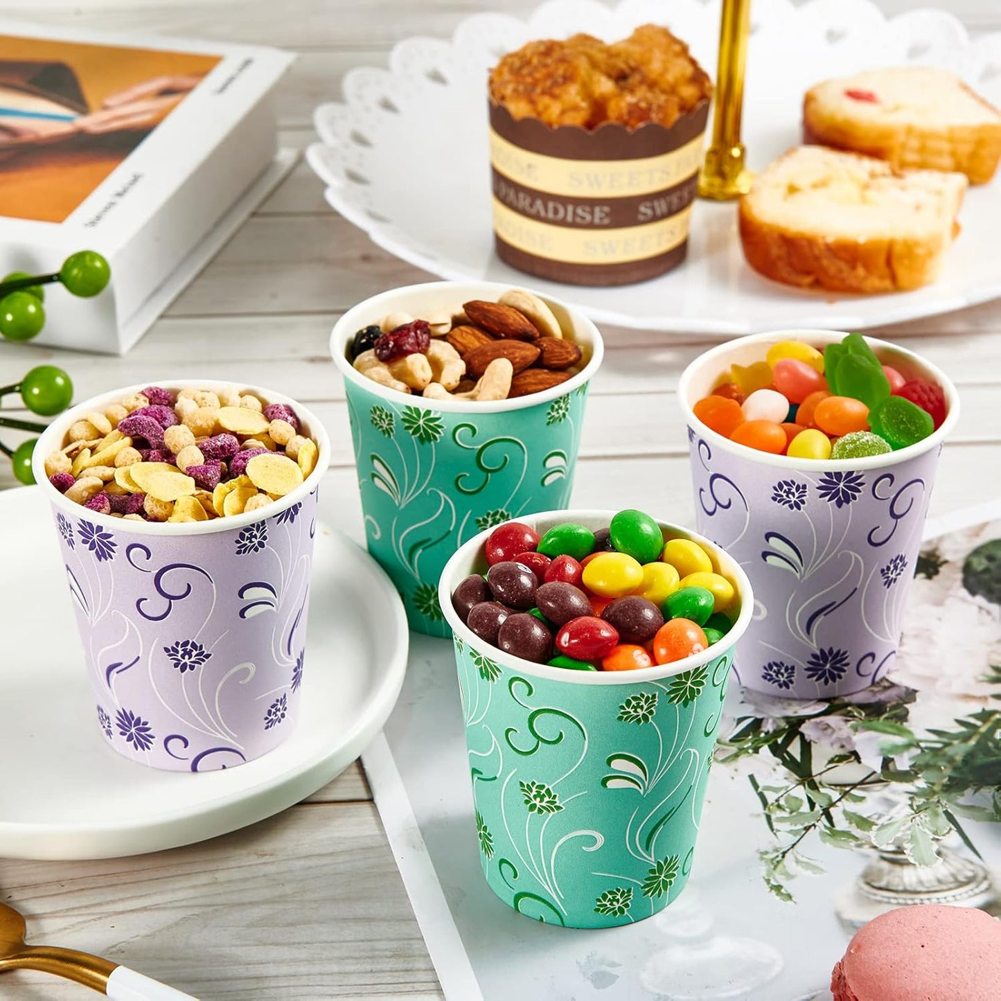 600 Pack 5oz Paper Cups, Bathroom Cups, Colorful Disposable Cups, Mini Mouthwash Cups, Hot Drinking Cup for Travel, Party and Event