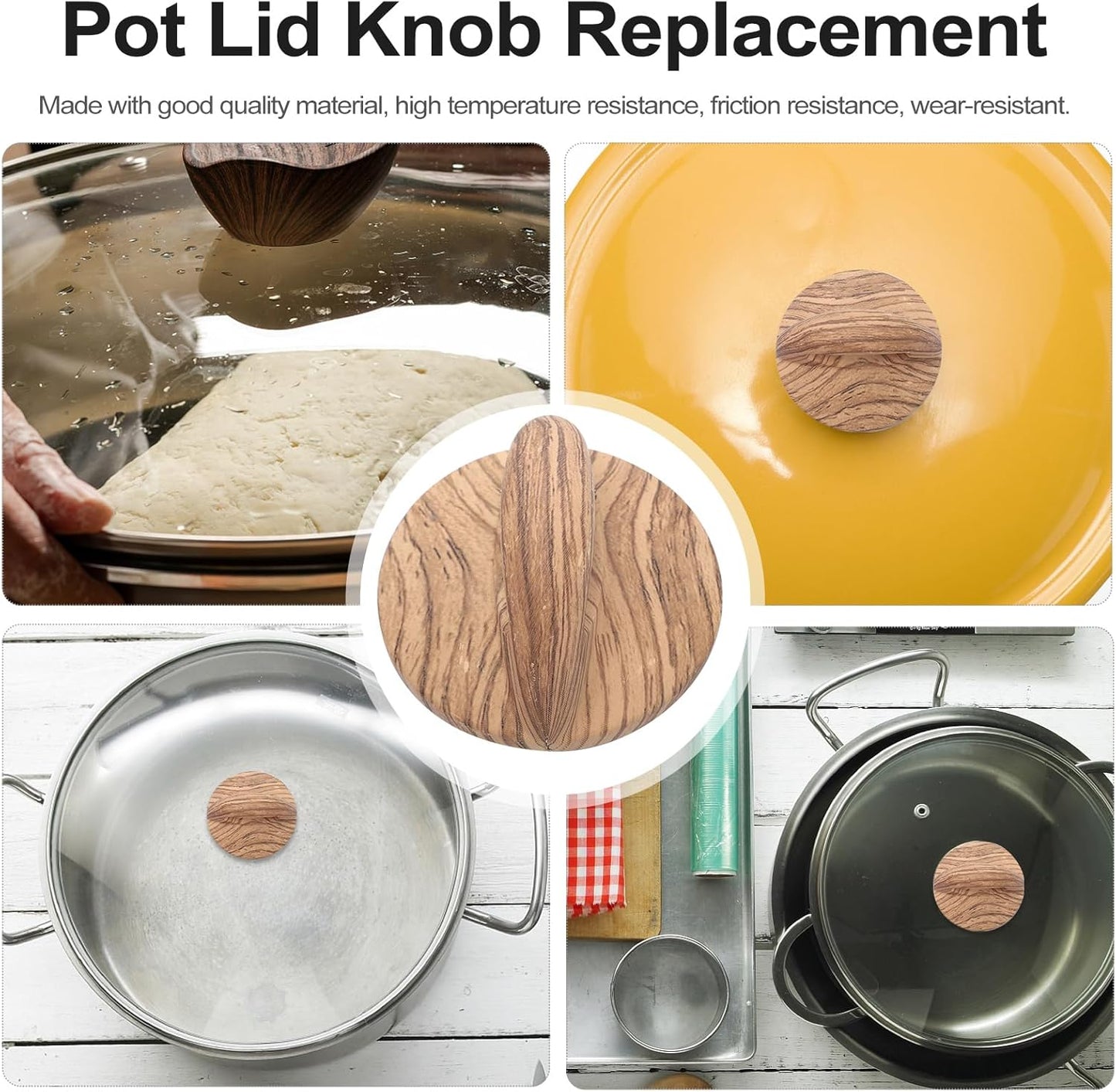 2pcs Lid Handle Soup Pot Accessory Pot Cover Handle Universal Lid Knob Cover Knob Replacement Frying Pan Accessory Steamer Holding Useful Kitchen Accessory