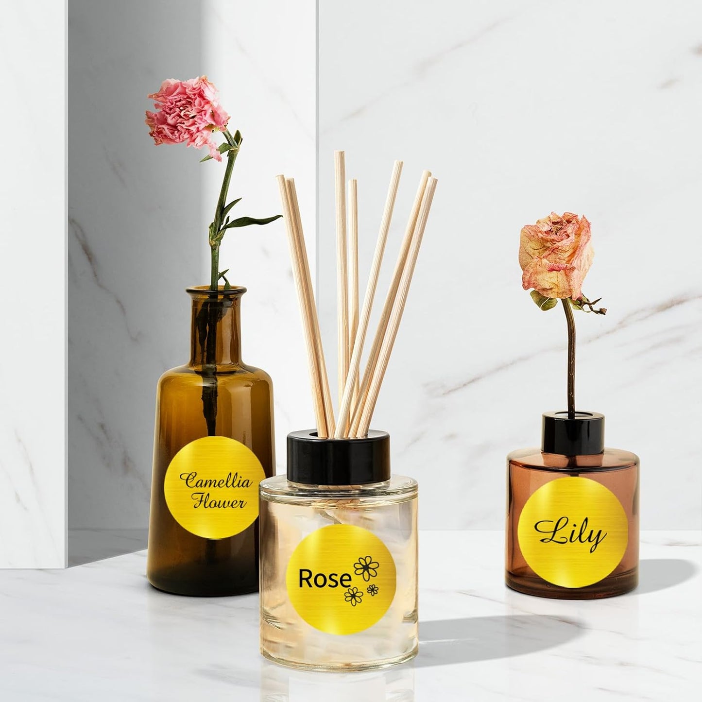 2''Holographic Thermal Label,Gold Round Self-Adhesive Direct Thermal Label,Thermal Stickers for DIY Logo Design,Name Tag (300/Roll