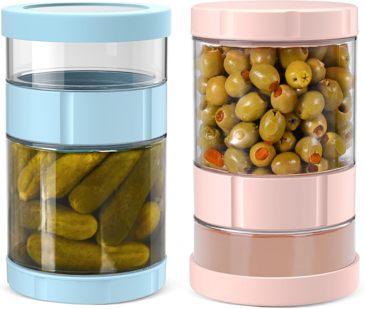 Glass Pickle Jar with Strainer Flip, 56oz Airtight Pickle Container, Leak-proof Juice Separator Pickle Flip Jar with Sealing Silicone Ring for Olive, Sliced Pickle and Jalapeno, Dishwasher Safe