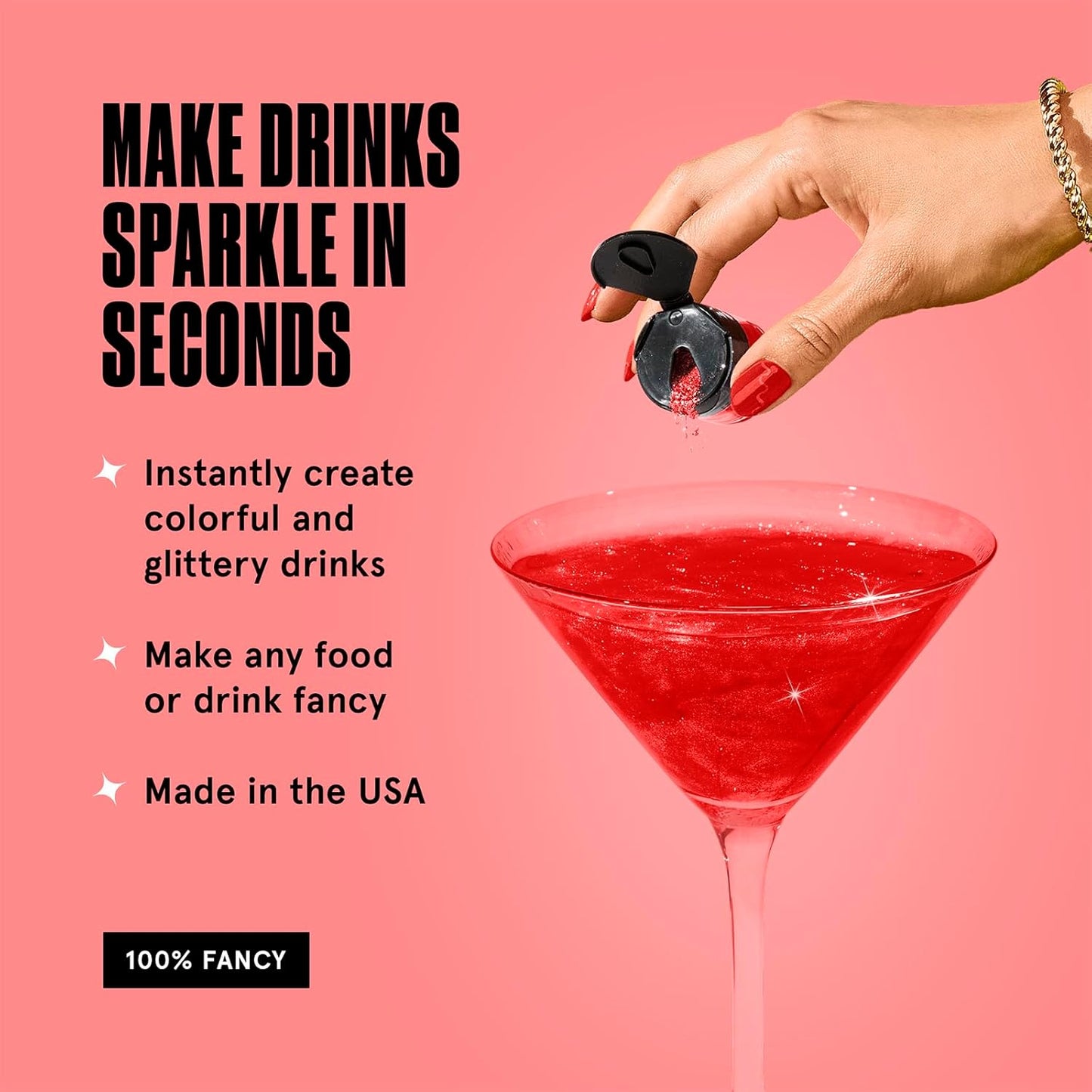 Fancy Sprinkles Ruby Red Premium Edible Glitter, 100% Edible Glitter for Sparkling Food & Drinks No Taste or Texture (4gm)