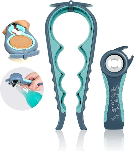 Jar Opener for Weak Hands, Seniors with Arthritis, 5 in 1 Multi Function Bottle Opener Lid Opener For Arthritic Hands