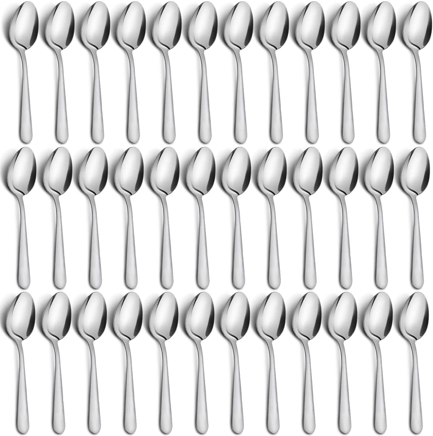 36-Piece Dinner Spoons Set, Funnydin 6.7" Stainless Steel Spoons Silverware, Durable Dessert Spoons, Table Spoon Use for Home, Kitchen and Restaurant - Mirror Polished, Dishwasher Safe