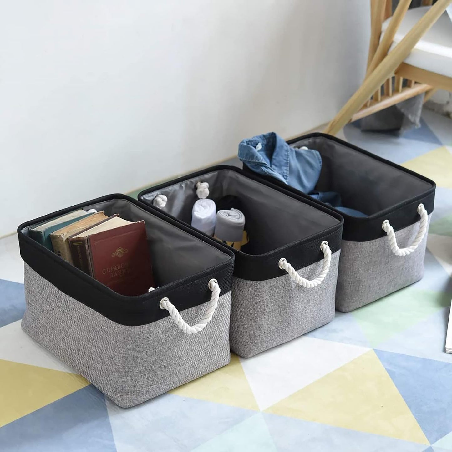 Storage Bins, Storage Cubes Storage Containers for Organizing with Handles for Organizer Bins (15.7 x 11.8 x 8.2 inches)