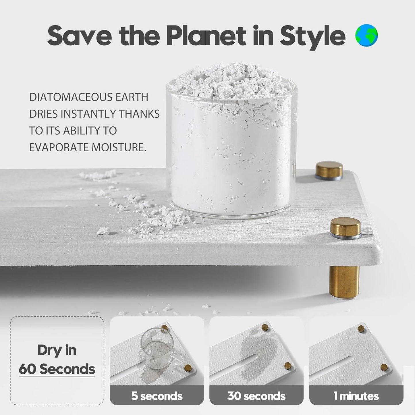 Water Absorbing Stone Sink Caddy Kitchen Sink Organizer Tray, Diatomite Bathroom Counter Tray, Gold Faucet Drying Mat Coaster Soap Dish Rack Riser Dispenser Sponge Holder, Beige 12.5" x 4.5"