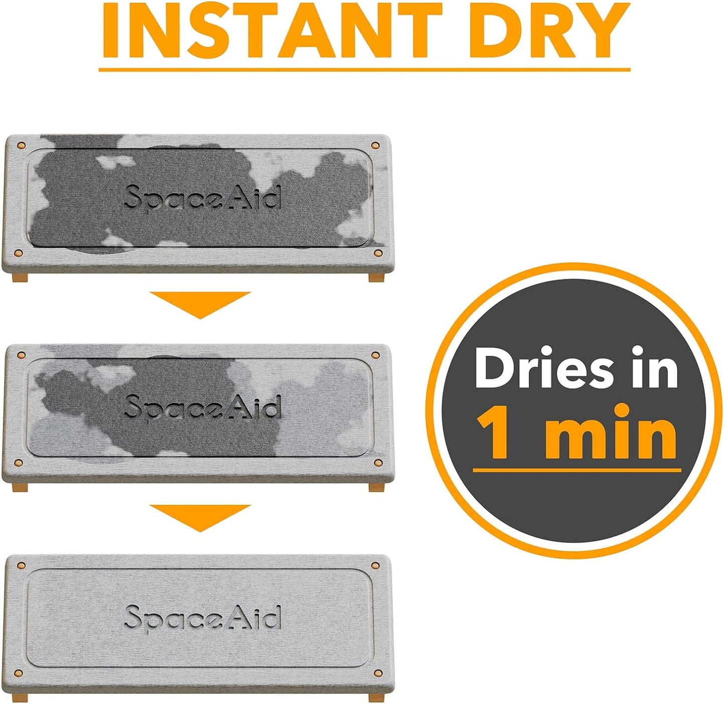 SpaceAid DryingNeat Sink Organizer, Instant Dry Sink Caddy Organizers, Kitchen Sponge Soap Holder Dispenser, Countertop Fast Drying Rack (Bamboo Feet, Gray)