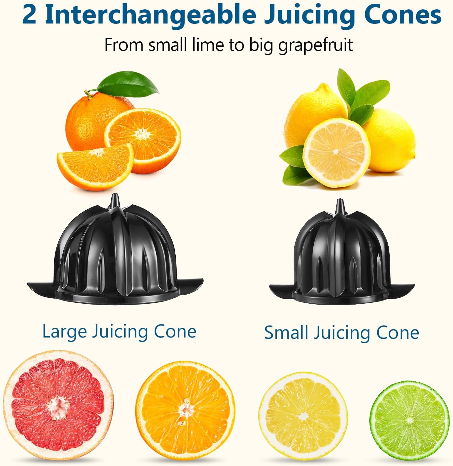 Citrus Juicer, Orange Juicer Machine, Stainless Steel Hands Free Lime Grapefruit Squeezer, Electric Citrus Juicer for Juice, Fruits, Lemons