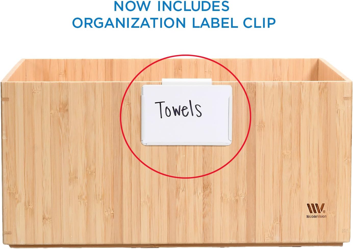 MobileVision Bamboo Storage Box, 14”x11”x 6.5”, Durable Bin w/ Handles, Stackable - For Toys Bedding Clothes Baby Essentials Arts & Crafts Closet & Office Shelf