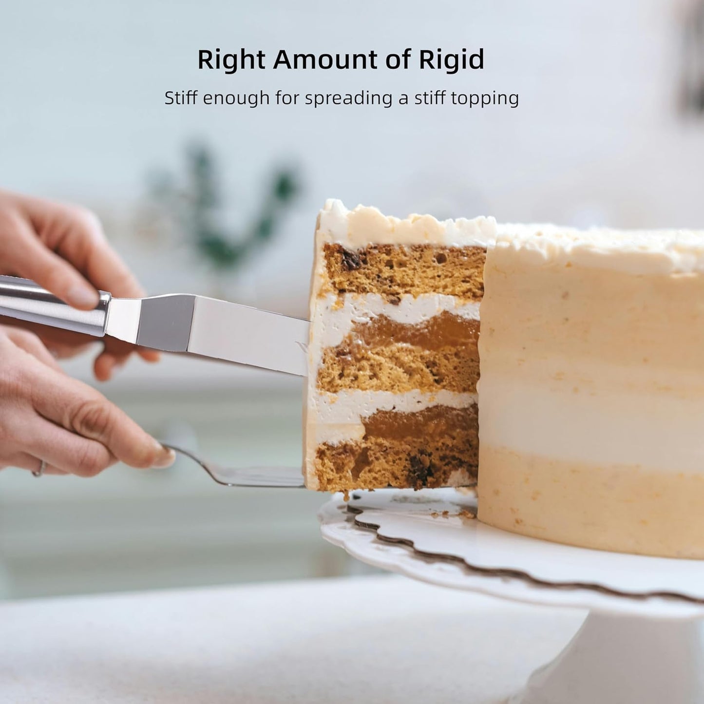 Offset Spatulas Cake Icing Knife 6 8 10 Inch with 3 Metal Hook Angled Cake Frosting Decorating Spatula Set of 3