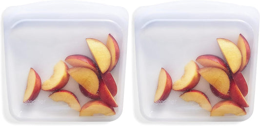 Stasher Premium Silicone Reusable Food Storage Sandwich Bag, Clear, Microwave, Sous Vide, Dishwasher, Oven and Freezer Safe, BPA Free, Leak-free, Eco-friendly, 28 Oz (Pack of 2)