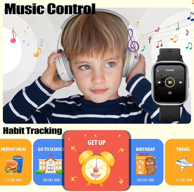 Kids Watch for Girls Boys with IP68 Waterproof, Girls Watch with 19 Sports Modes, Sleep Tracking, Pedometer, Stopwatch, Kids Activity Tracker, Birthday Gifts for Girls Age 6-15 Years Old