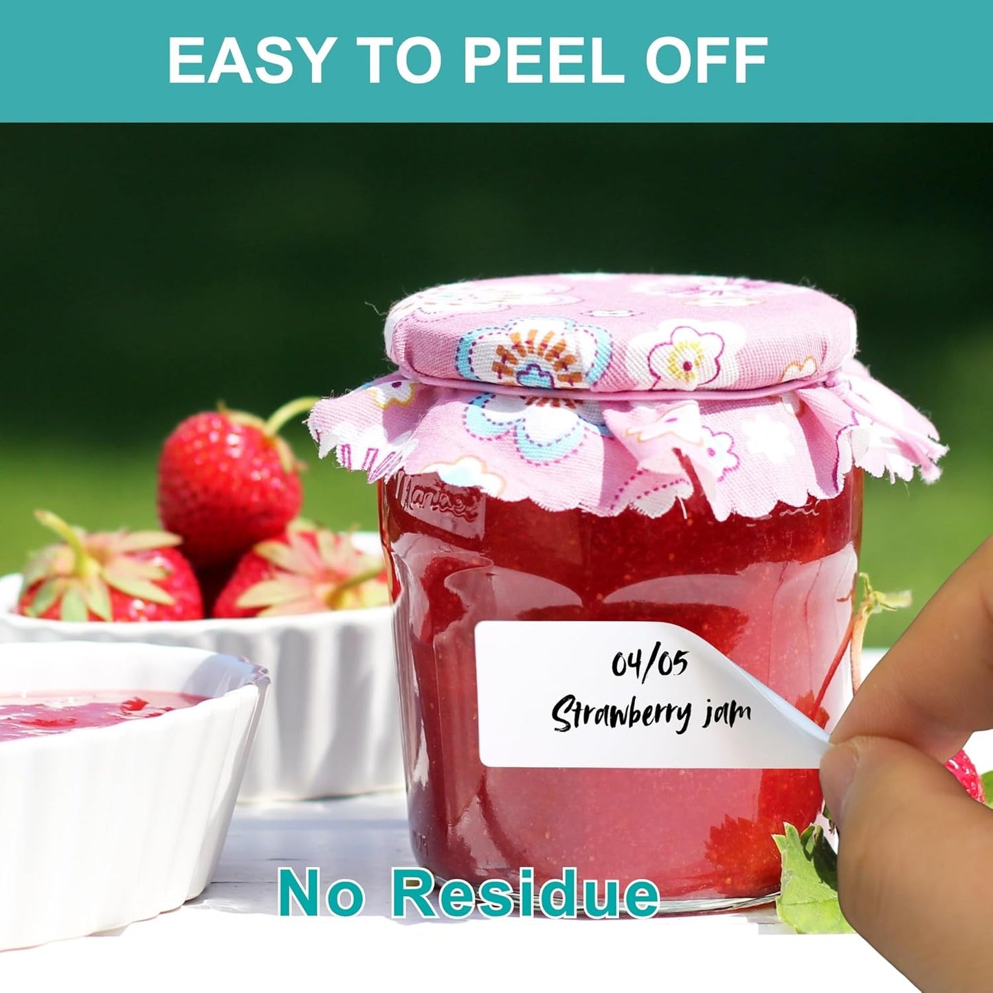 CATIFLIN 600 Blank Removable Freezer Label Stickers, 1”x3” Waterproof Adhesive Paper Tags with Perforation, Easy to Write & Peel for Food Jars, Bottles, Containers, Refrigerator, Storage