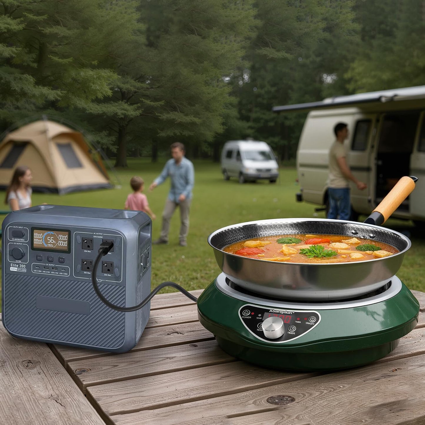 1700W/85V~120V Electric Wok Used For Home And Commercial,Induction Cooktop With Stainless Steel Pot Provide Quick Heat-up and Faster Cooking Times