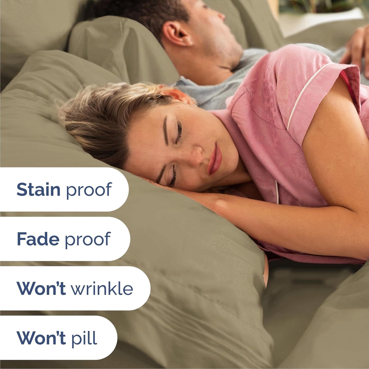 Cal King Size 4 Piece Sheet Set - Comfy Breathable & Cooling Bed Sheets Set - Hotel Luxury Bedding for Women, Men, Kids, Teens, Boys & Girls - Deep Pockets, Ultra-Soft, Wrinkle Free - Oeko-Tex - Khaki