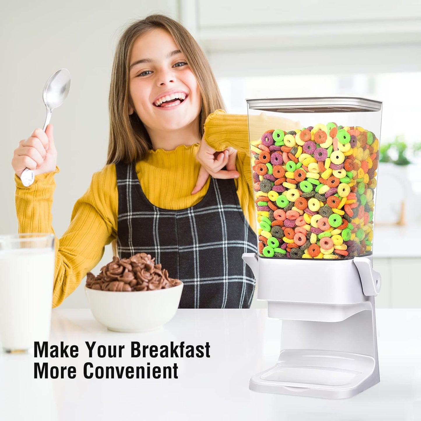 Cereal Dispenser Countertop 2 Pack 5.5 Qt Large Cereal Storage Container Holder Dispenser for Pantry Dry Food Snack Nut Candy Dispenser Countertop Kitchen Organization Storage for Oatmeal Granola