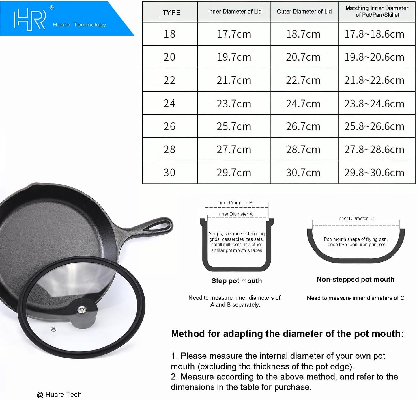 Silicon Glass Lid for Pot,Pan,Skillet Fits 10"(26CM) Cookware Silicon lid Dishwasher Safe, Replacement Lid Vented Tempered Glass with Heat Resistant Silicone Rim By HR Huare Technology, Black,1 Pack