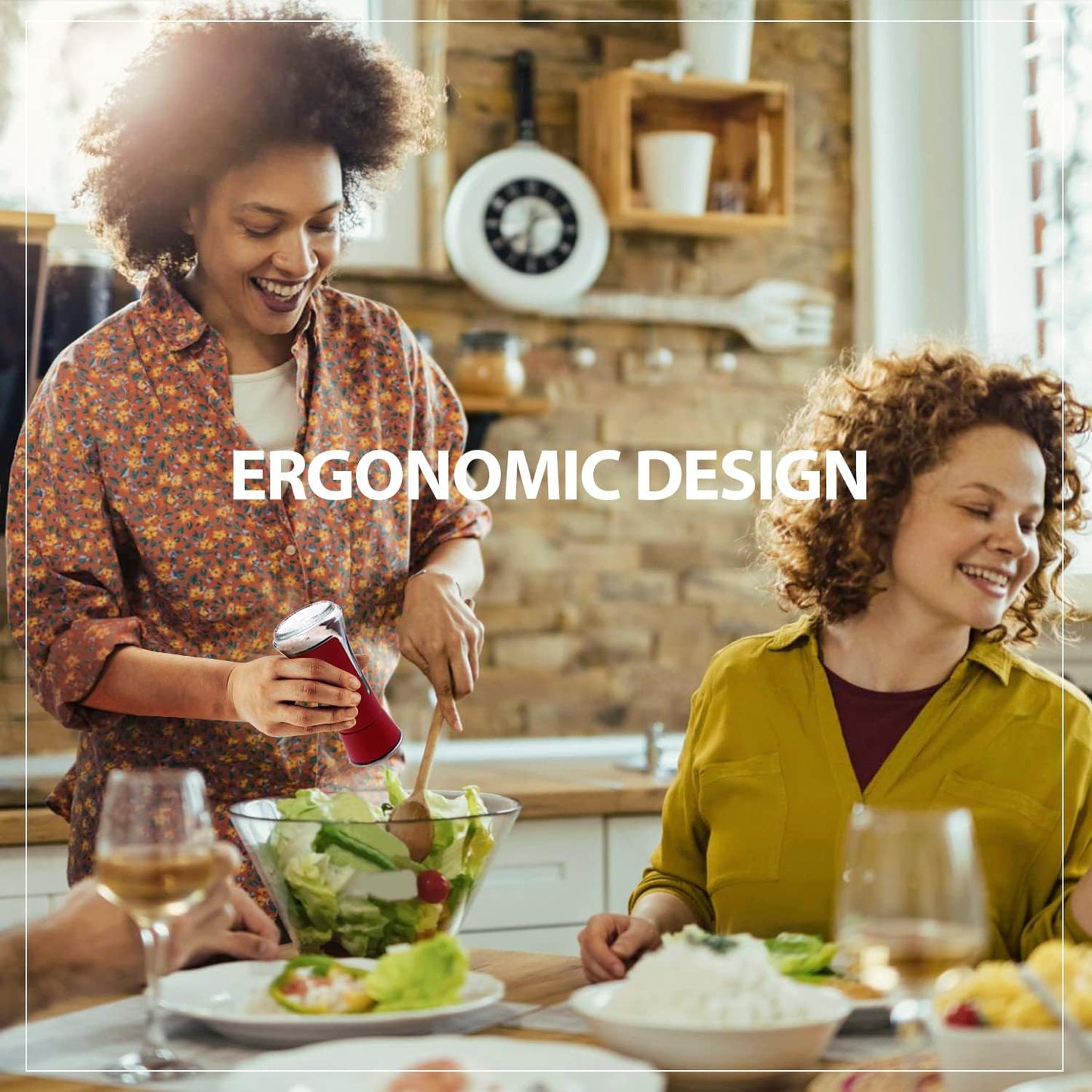 Red Salt and Pepper Shakers by Aelga, Salt Shaker with Adjustable Pour Holes, Red Kitchen Accessories, Decor for Kitchen,Restaurants,Camp,BBQ