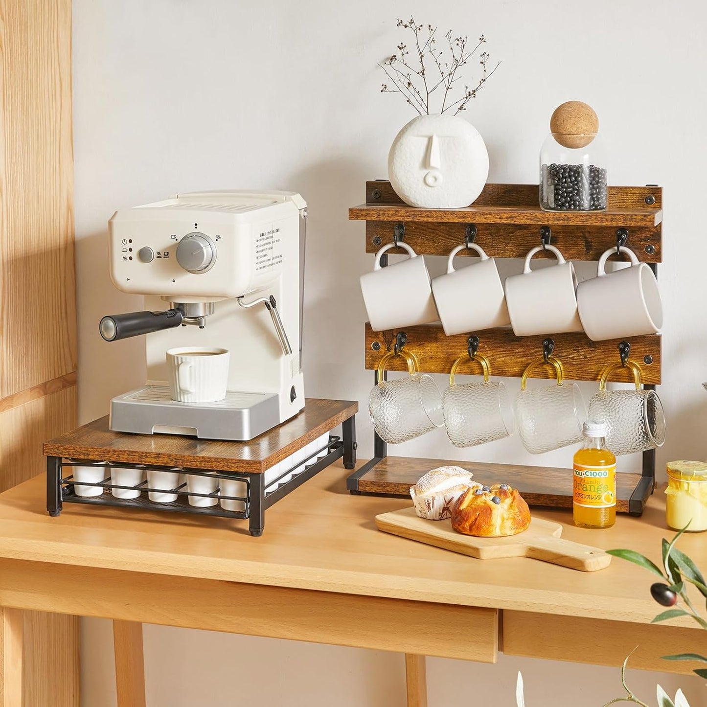 IBUYKE Wooden Coffee Pod Holder for K-Cup, 35 Capacity Capsule Pods Storage,Mullti Coffee Pod Drawer,Home Kitchen Counter Coffee Bar Station Organizer,Brown TCJ001H