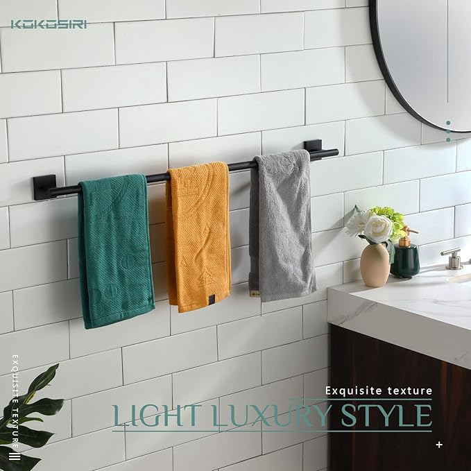 KOKOSIRI 36'' Towel Rails Bathroom Towel Bars Matte 36 Inch B4005BK-L36
