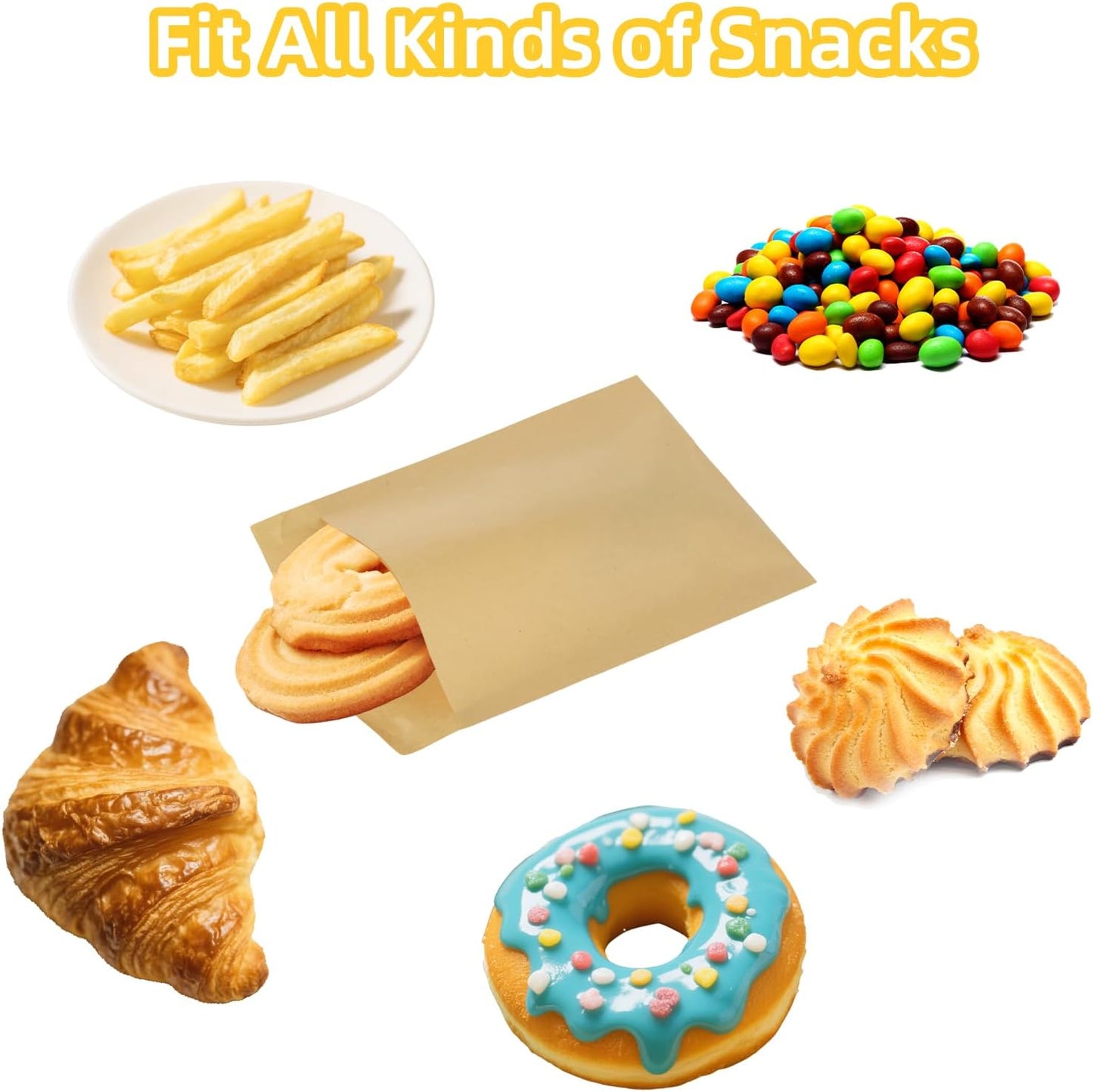 800 Pack Wax Paper Sandwich Bags 4x6 inch Wax Paper Bags, Greaseproof Bag Paper Cookie Bags Bakery Wax Bag for Food, Sandwich, Snacks, Cookie, Candies and More