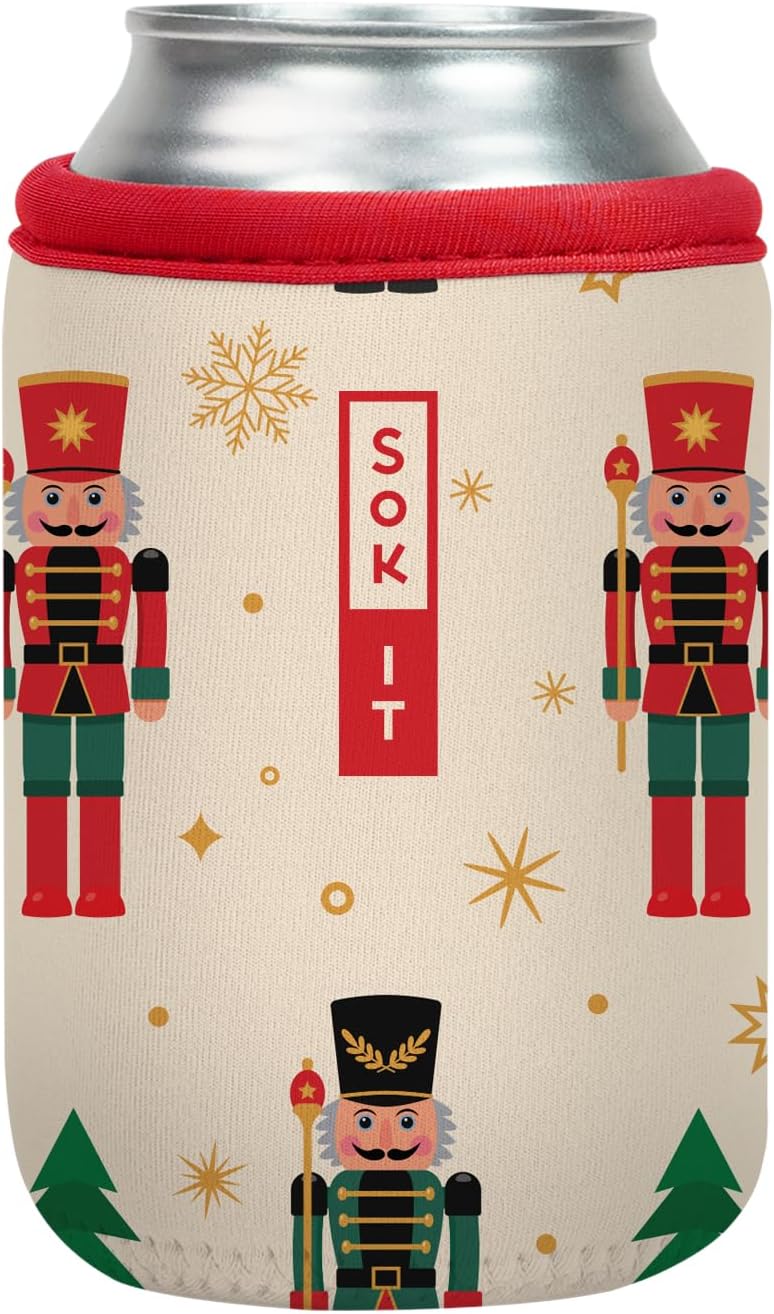 Sok It CanSok Sleeve for Beer & Soda Insulated Neoprene Cover (Classic Nutcracker, 12oz Can Sleeve)