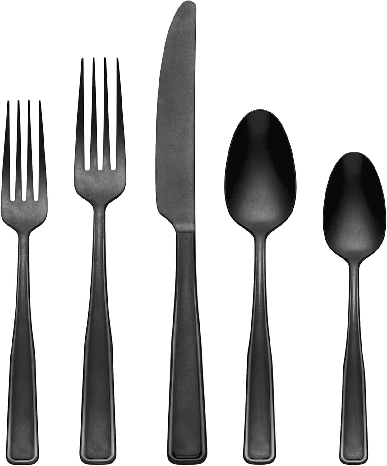 Oneida 896758 Reid Vintage Black Tumbled 20 Piece Flatware Set
