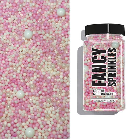 Fancy Sprinkles Bubble Bath Sprinkles, Real Sugar, For Ice Cream, Cookies, Cakes, Cupcakes, Dessert Decorating, Pink & White Sprinkles (0.5c)