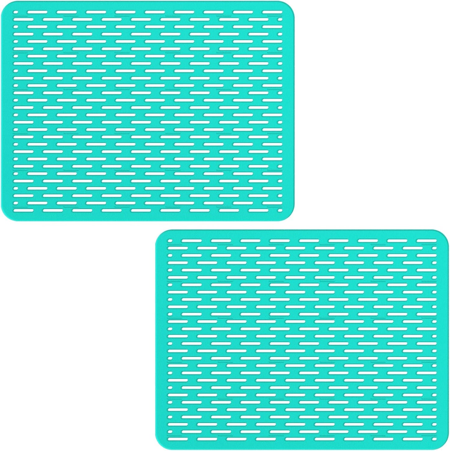 Bligli Mesh Sink Mat, 15.7 x 11.8inch Sink Prtector Mats for Kitchen Sinks, PVC Eco-Friendly Sink Protectors for Bottom of Sink, Fast Draining, Easy Cleaning, Clear Green