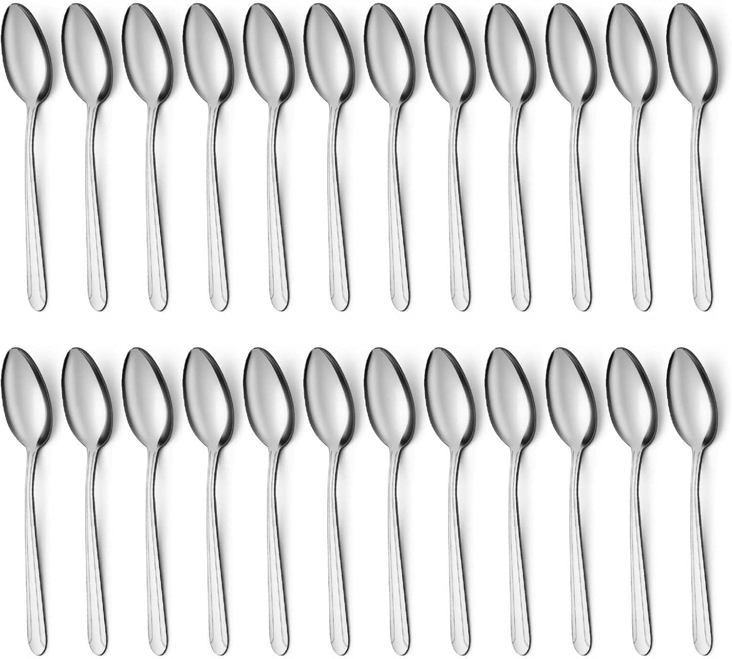 BEWOS 24 Pieces Tea Spoons Set, 6.2 Inches Stainless Steel Teaspoons Silverware, Coffee Spoons, Small Mirror Polished, Dishwasher Safe, Silver For Home, Restaurant