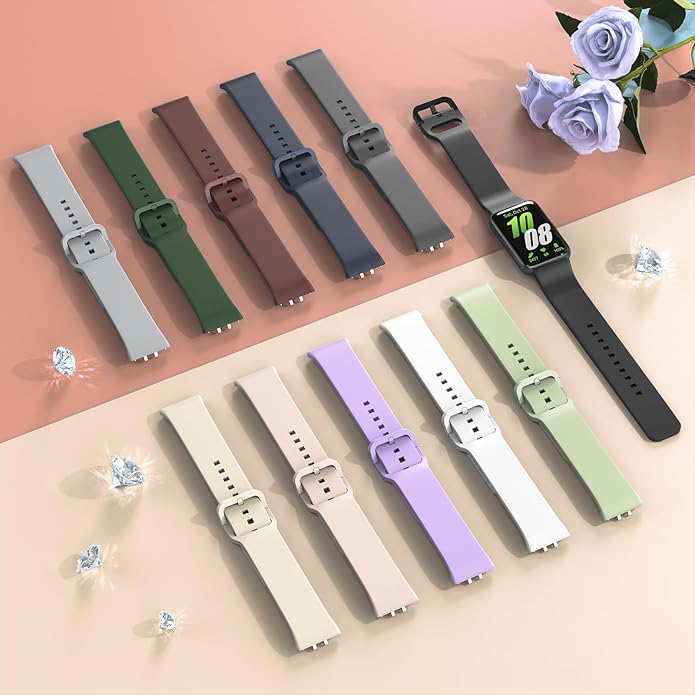 3 PACK Bands for Samsung Galaxy Fit 3 Band Women Men, Soft Adjustable Silicone Replacement Watch Strap Compatible with Galaxy Fit 3 Smartwatch Accessories