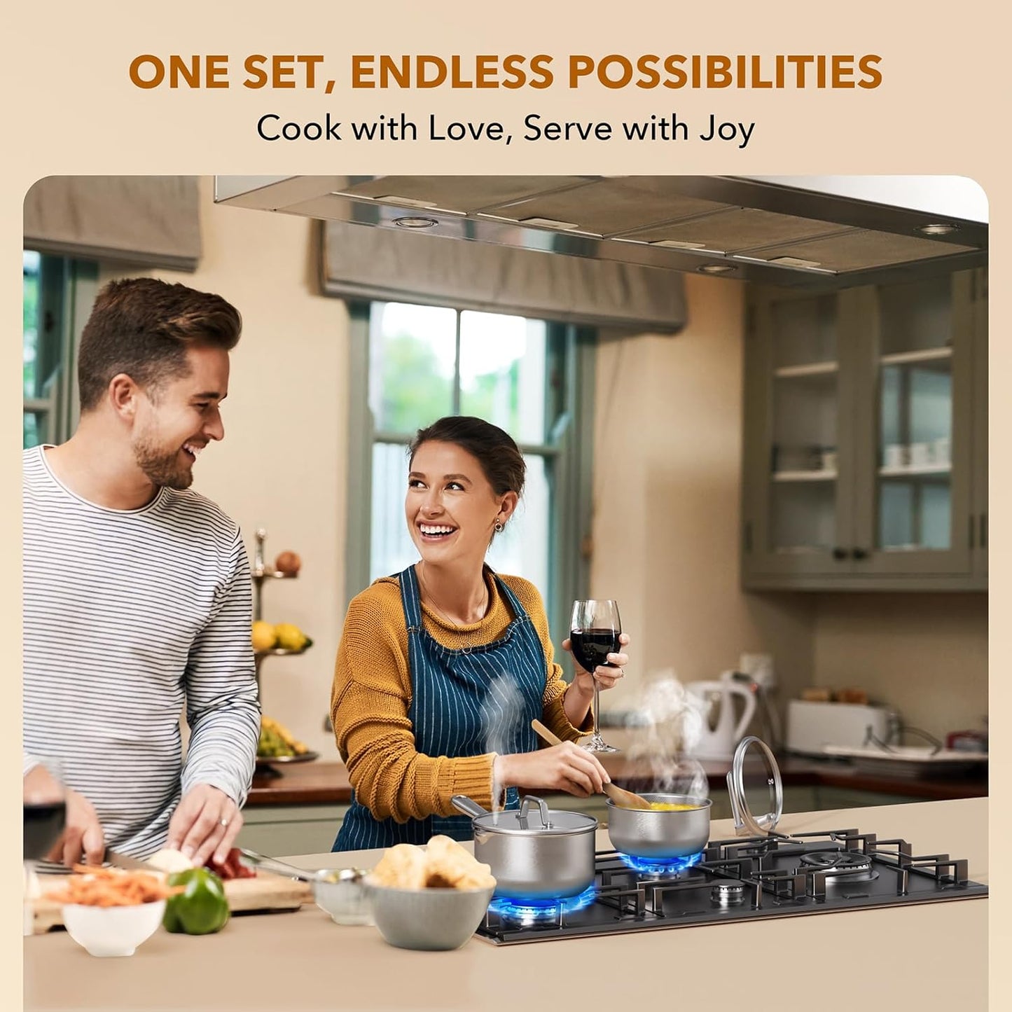 PekGema Stainless Steel Saucepan 2.5 Quart with Glass Strainer Lid, Thicken Tri-ply Full Sauce Pot, Two Side Spouts for Easy Pour, Dishwasher Safe, Induction Ready, Compatible with All Cooktops