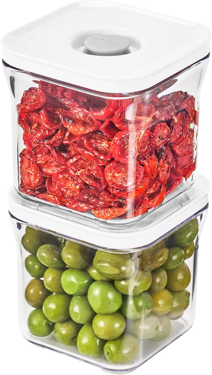 Premium Airtight Food Storage Containers, 2PC-SET(0.53qt), Smart One-Click Seal Lid, Patented Double Silicone Lining, 100% Leak Proof, BPA-FREE, Dishwasher, Freezer & Microwave Safe