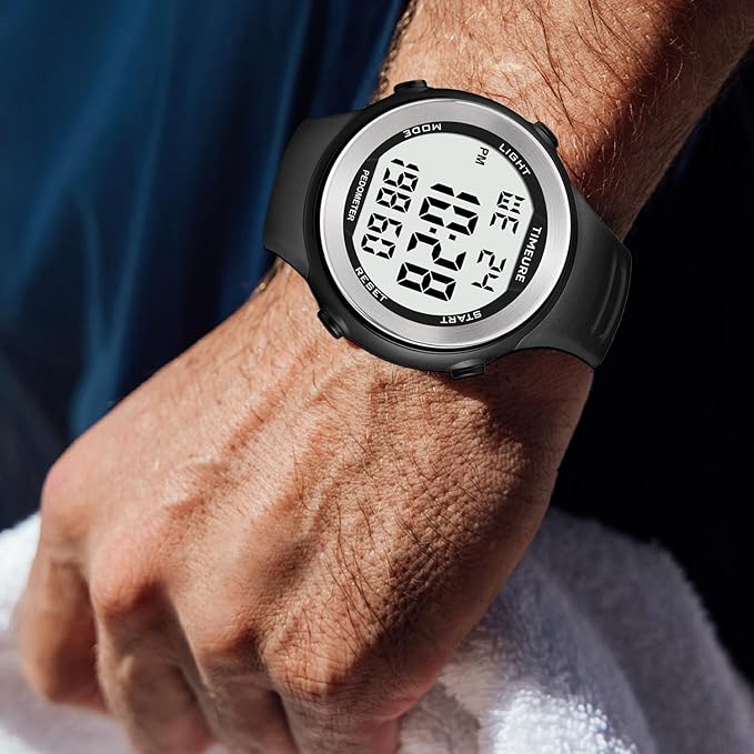 Mens Pedometer Watch for Walking Step Counter Watch No Charging, No App Connection, with EL Backlight. Simple, Practical Choice for Mobile-Free Fitness Enthusiasts TIMEURE-2308