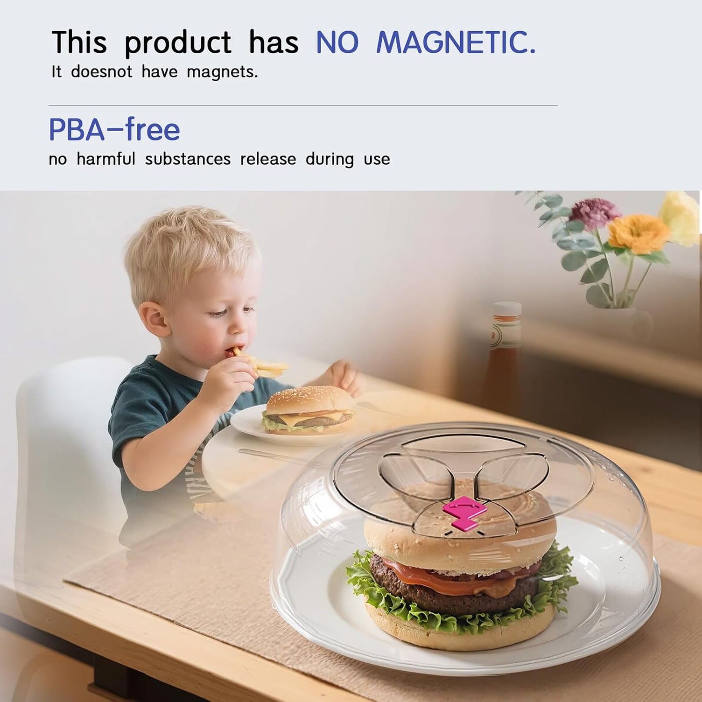 Microwave Splatter Cover 12 Inch Large Plate Cover for Microwave Oven 2 in 1 Food Grade Plastic with Silicone Air Vent Tall Lid BPA Free 3 Pack Clear