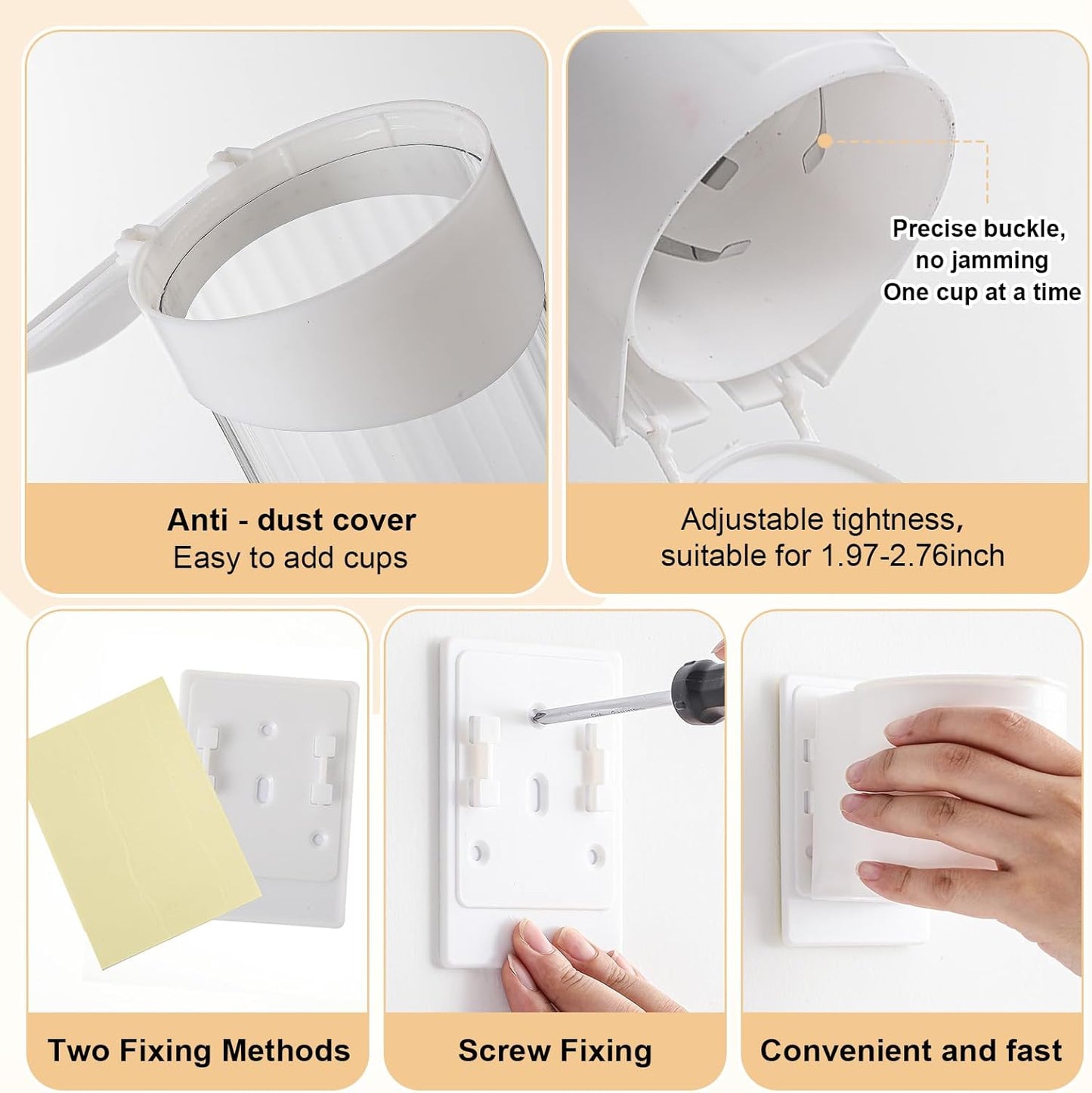 Roshtia 600 Pcs 4 oz Paper Cone Cups Thicken Disposable with 1 Cups Dispenser Pull Type Wall Mount Cup Holder Paper for Restaurants, Home, and Office, and Shaved Ice, Cold (White)