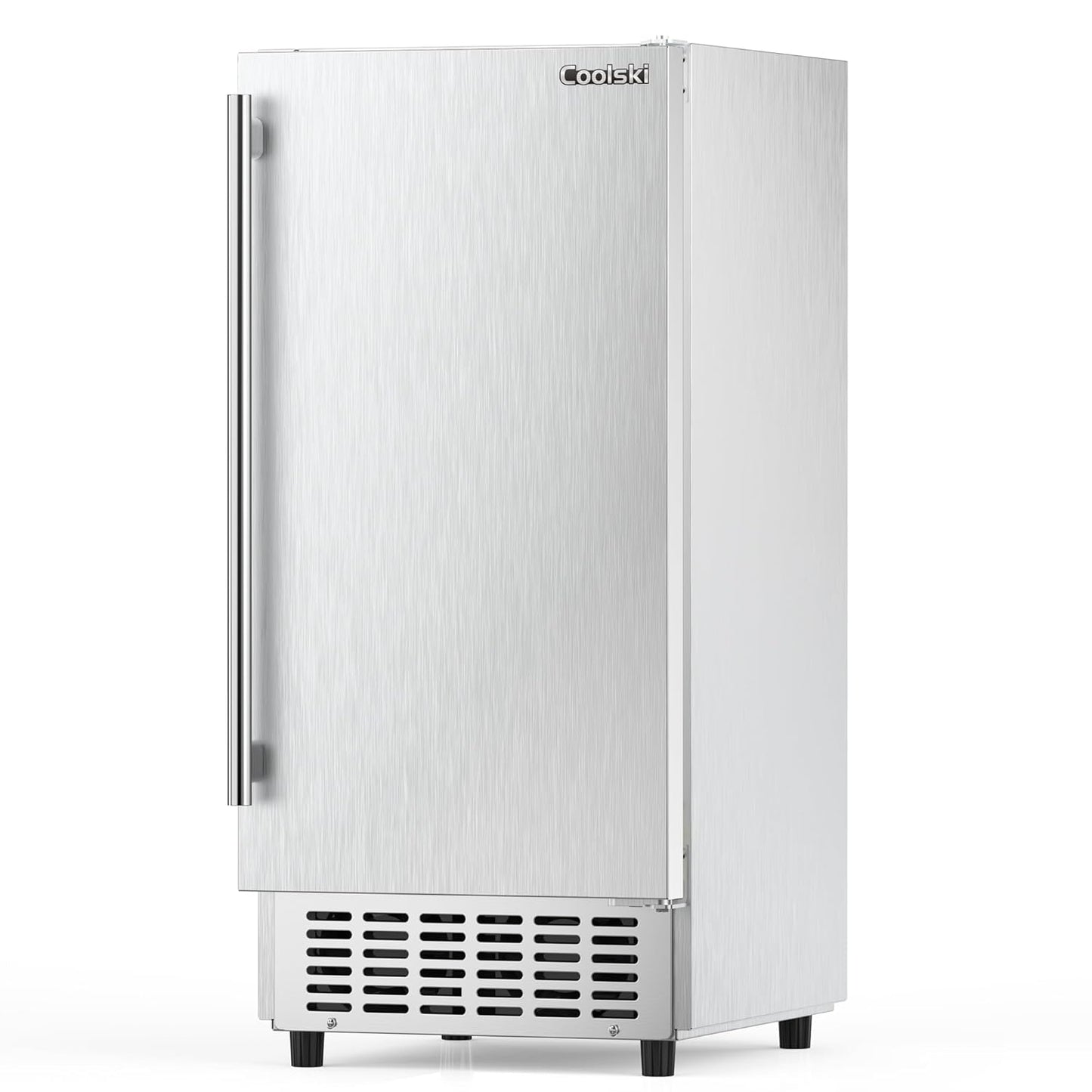 15" W Commercial Under Counter Ice Maker Machine, 80 Lbs/Day, 30 Lbs Storage, Auto-Cleaning, Stainless Steel Built-in Freestanding Ice Maker for Home Bar Restaurant Outdoor