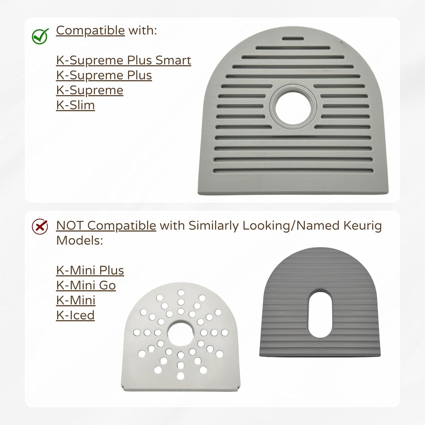 Drip Tray Mug/Cup Riser Made for the Keurig to Reduce Splashes - Riser Only (White, K-Supreme 1.7 inches Tall)