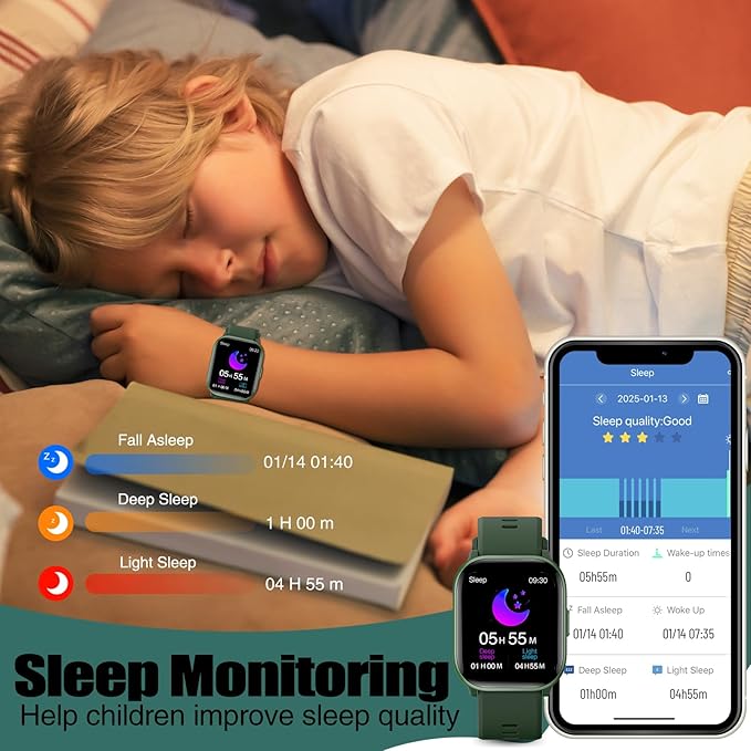 Kids Watch for Girls Boys with IP68 Waterproof, Girls Watch with 19 Sports Modes, Sleep Tracking, Pedometer, Stopwatch, Kids Activity Tracker, Birthday Gifts for Girls Age 6-15 Years Old