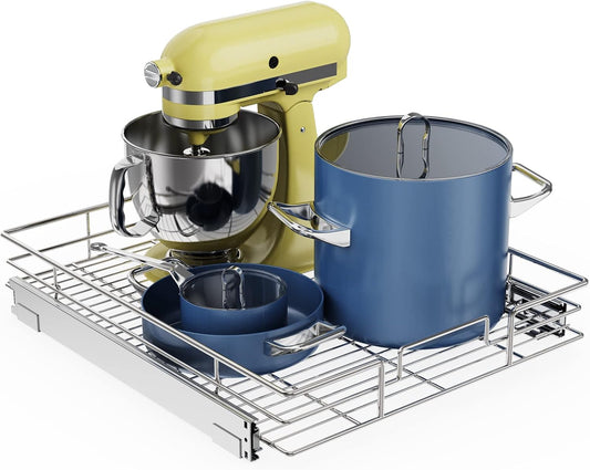 ROOMTEC Pull Out Cabinet Organizer, Cabinet Pull Out Shelves 22½" W x 21½" D, Heavy Duty Cabinet Drawers Slide Out Kitchen Cabinet Organizers Storage Shelf