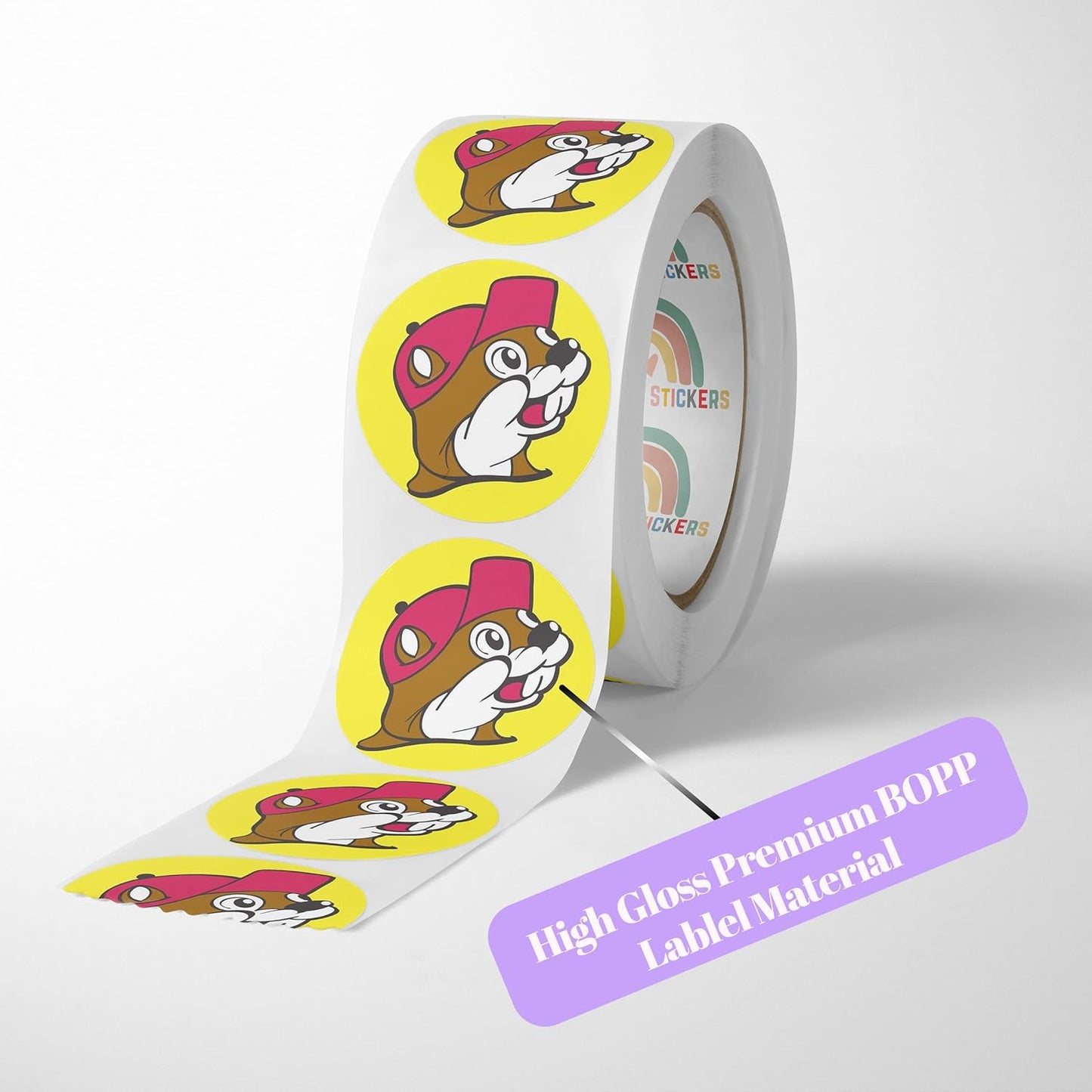 150 Custom Circle/Square BOPP Roll Labels- Personalized Stickers for Business Logo, Party, Wedding Favor, Baby Shower-Any Design Text + Image, Matte/Gloss Finish (4 * 1.5 Inch)